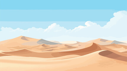 Panorama of dunes in a sandy desert sand dunes under