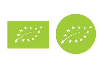 Cological agriculture logo or Organic product symbol. EU organic
