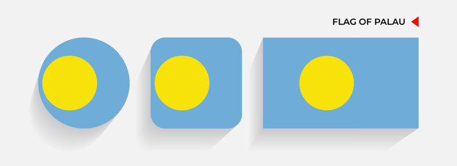 Palau Flags arranged in round, square and rectangular shapes
