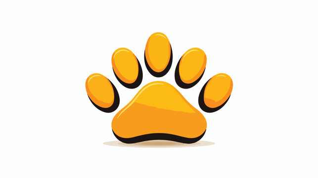 Paw Icon Isolated on White Background flat vector isolated