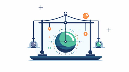 Physics Pendulum Science Flat Color Icon. 