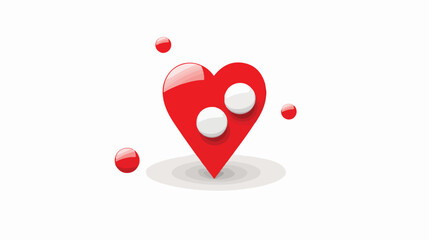 Pills vector icon red map pointer flat vector 