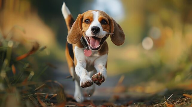 Funny Happy Beagle Dog Having Fun, Banner Image For Website, Background, Desktop Wallpaper