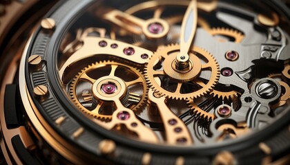technological background of gears and clock mechanisms - obrazy, fototapety, plakaty