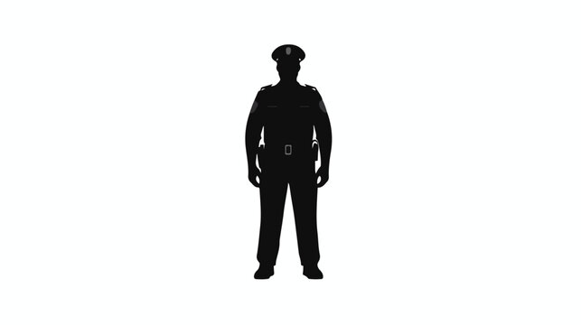Policeman black icon concept  Policeman flat vector