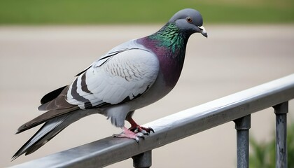 A Pigeon With Its Claws Scratching At A Metal Rail Upscaled 3
