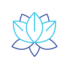 two color Lotus vector icon