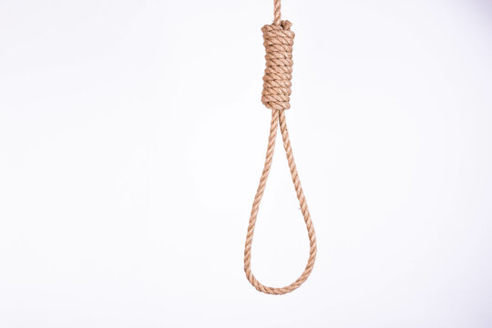 Rope with a loop on a white background.