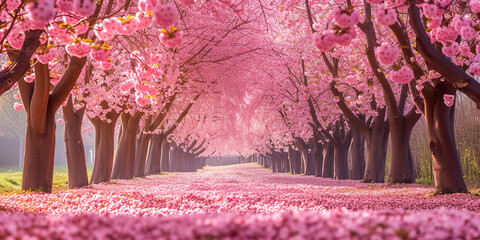 Sakura Cherry blossoming alley, beauty