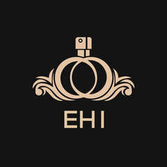 EHI Letter logo design template vector. EHI Business abstract connection vector logo. EHI icon circle logotype.
