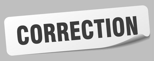 correction sticker. correction label