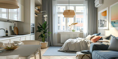 Scandinavian style small studio apartment