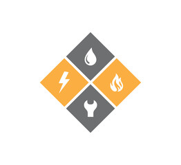 house service logo design vector, Plumbing & Heating logo