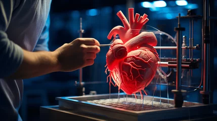 Fotobehang A 3D printer is depicted creating a model of a human heart © Cybonix