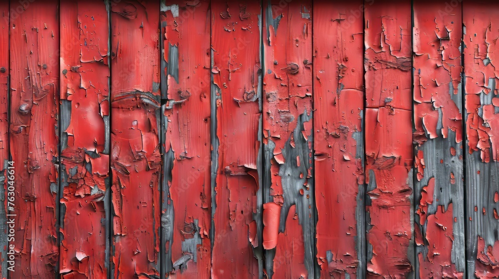 Canvas Prints A red background is painted on an old wooden wall.