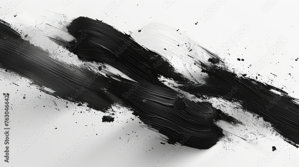 Poster modern graphic design. abstract background with black brushstrokes. monochrome hand drawn texture. m