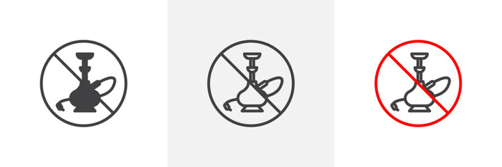 No Hookah Smoking Allowed. Shisha Usage Prohibition. Public Health Safety Sign