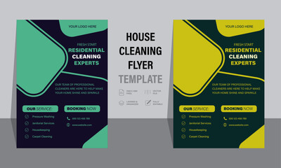 House cleaning services flyer, Modern Cleaning service agency editable flyer, leaflet, poster and home service, Housekeeping, wash, clean or home repair service marketing flyer background print ready