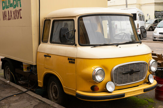 Minsk, Belarus - September 30, 2020: German vintage van Barkas B1000
