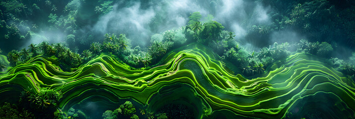 Aerial Drone View of Lush Green Tabanan Rice Fields,
Amazon rainforest brazil rainforest and amazon - obrazy, fototapety, plakaty