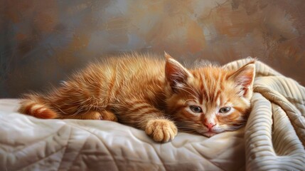 One Month Old Ginger Kitten, Banner Image For Website, Background, Desktop Wallpaper