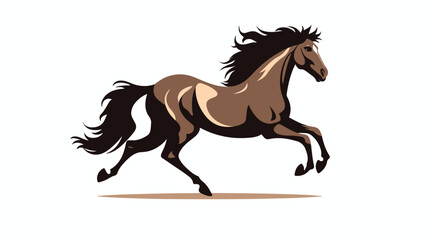 Obraz na płótnie Canvas Silhouette of a galloping horse. Stallion excitedly