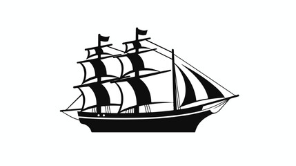 Simple ship flat Icon black vector flat vector isolated