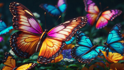 butterfly on flowers 