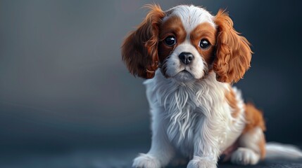 Puppy King Charles Spaniel Sitting, Banner Image For Website, Background, Desktop Wallpaper