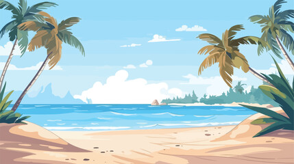 Fototapeta na wymiar Summer time. Summer background with sandy beach