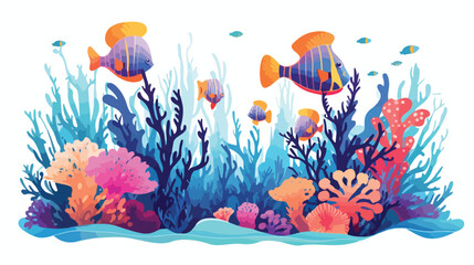 Obraz na płótnie Canvas Surreal composition of a dreamlike underwater world.