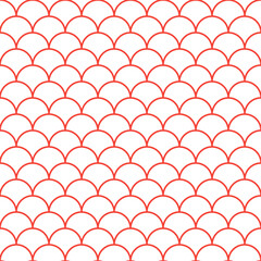 Red fish scales pattern. fish scales pattern. fish scales seamless pattern. Decorative elements, clothing, paper wrapping, bathroom tiles, wall tiles, backdrop, background.