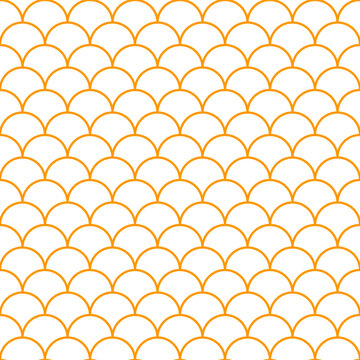 Orange fish scales pattern. fish scales pattern. fish scales seamless pattern. Decorative elements, clothing, paper wrapping, bathroom tiles, wall tiles, backdrop, background.