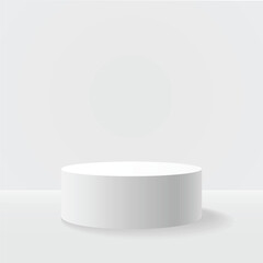 Product display podium in the white room