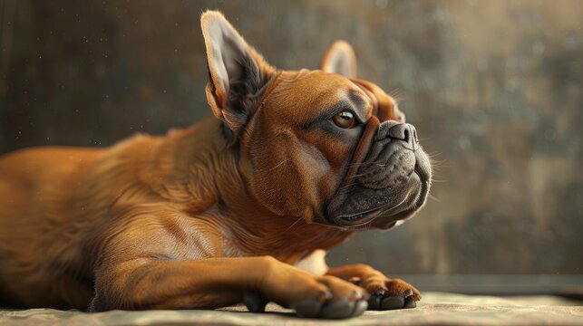 Side View Red Fawn French Bulldog, Banner Image For Website, Background, Desktop Wallpaper
