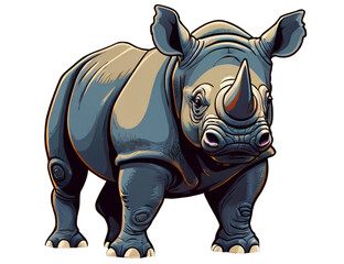 Fototapeta premium rhino cartoon isolated