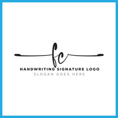 FC initials Handwriting signature logo. FC Hand drawn Calligraphy lettering Vector. FC letter real estate, beauty, photography letter logo design.