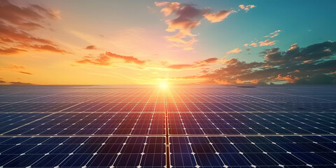 Solar power plant solar cell solar panel - obrazy, fototapety, plakaty