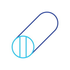 two color yoga bolster vector icon