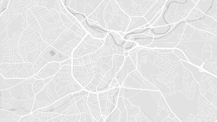 Sheffield map, England. Grayscale city map, vector streetmap. - obrazy, fototapety, plakaty