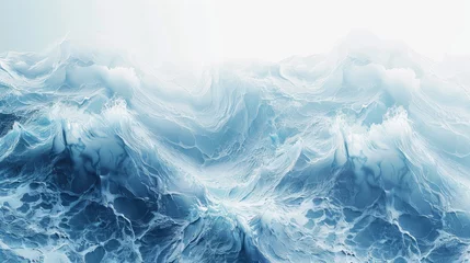 Fotobehang Abstract ocean wave texture in blue and white, aquatic web banner background © furyon