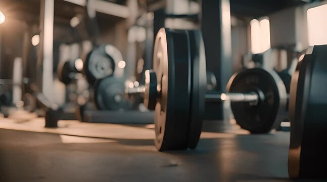 A Gym Equipped with Barbells, Dumbbells, and Weight Machines