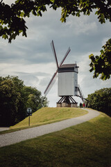 Die alte Windmühle Bonne Chieremolen, Kruisvest in Brügge, Belgien