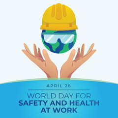 World Day for Safety and Health at Work design template. Work vector illustration. safety and health vector illustration. flat design. vector eps 10.