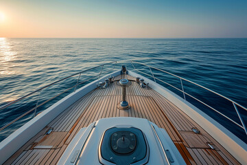 Bow of yacht in the sea