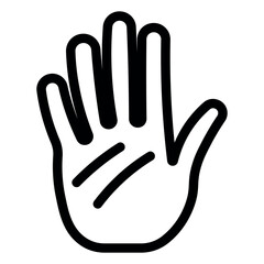 black vector hand icon on white background