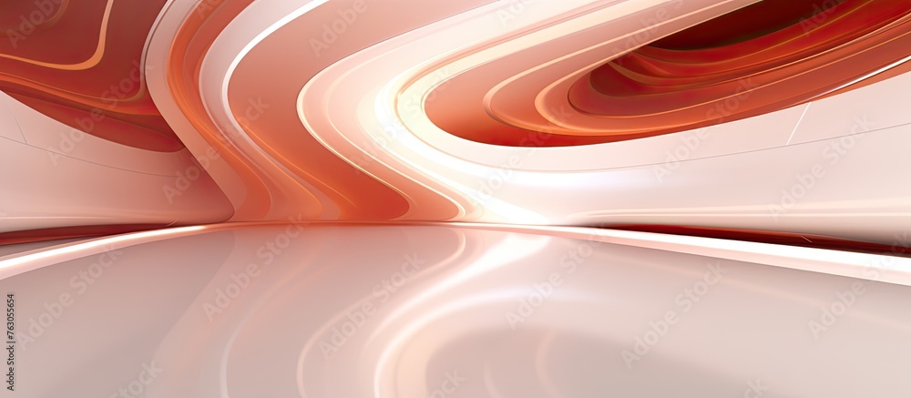 Poster a close up of an intricate red and white swirl resembling an eyelash on a white surface, creating a 