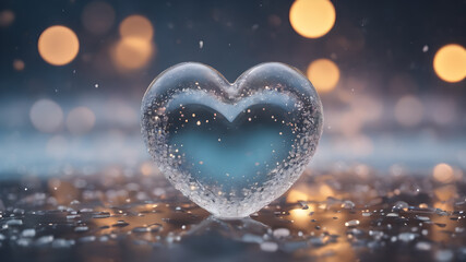 Fototapeta premium Heart shape for Love concept, Valentine's Day concepts. love symbol, concept for Valentine's Day, wedding etc. Heart elements for love concept design. AI generated image