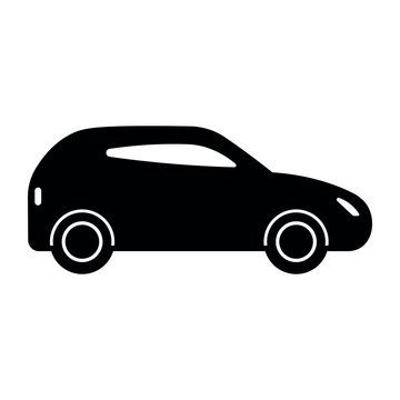 recommend clip art: black vector hatchback icon on white background