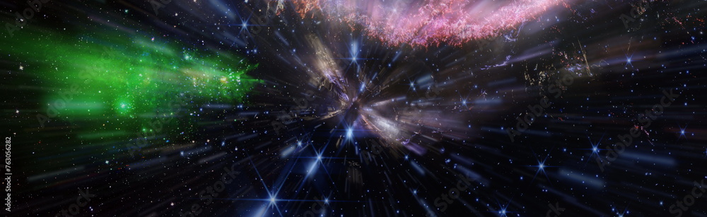 Wall mural multicolor outer space. star field and nebula in deep space many light years far from planet earth. 